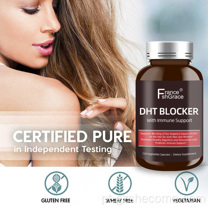 Suplemento de crescimento capilar personalizado do Bloqueador DHT